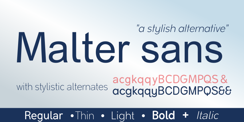 Malter Sans Bold Italic demo