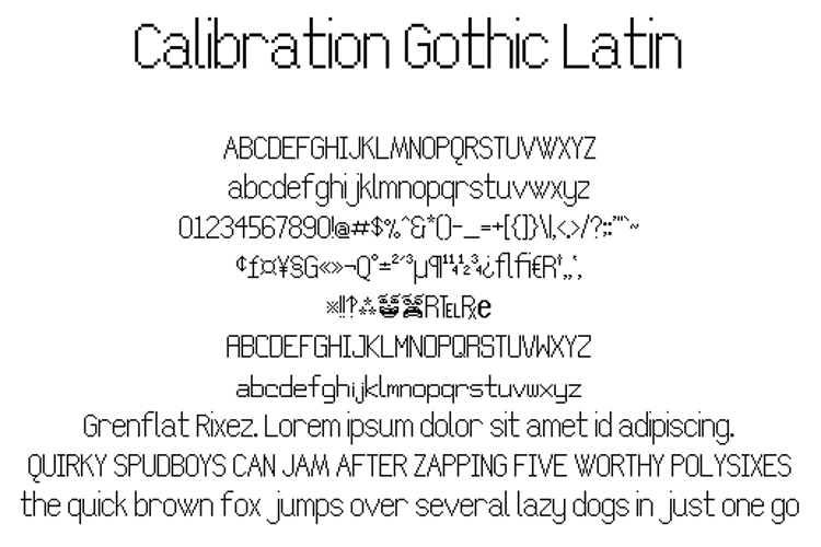 Calibration Gothic NBP Latin